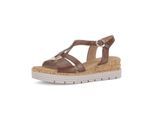 Plateausandaletten GABOR "Plateau Sandale", Damen, Gr. 37,5, beige, Schuhe