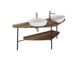 VitrA Plural Waschtisch-Konsole 64043 161,5 x 66 x 70,5 cm, Walnuss, 2 Ausschnitte links und rechts
