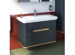VitrA Sento Waschtisch-Unterschrank 60838 98 x 48,5 x 66,5 cm, Anthrazit Matt, Dekor, Überlaufloch, Hahnloch mittig