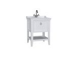 VitrA Valarte Waschtisch-Möbel-Set 62177 64,5 x 53 x 88 cm, 1 Vollauszug, Korpus weiß matt/Waschtisch weiß hochglanz