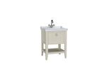VitrA Valarte Waschtisch-Möbel-Set 62179 64,5 x 53 x 88 cm, 1 Vollauszug, Korpus elfenbein matt/Waschtisch weiß hochglanz