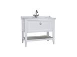 VitrA Valarte Waschtisch-Möbel-Set 62183 99,5 x 53 x 88 cm, 1 Vollauszug, Korpus weiß matt/Waschtisch weiß hochglanz