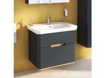 VitrA Sento Waschtisch-Unterschrank 60836 78 x 48,5 x 66,5 cm, Anthrazit Matt, Dekor, Überlaufloch, Hahnloch mittig