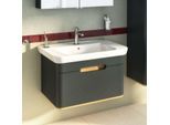 VitrA Sento Waschtisch-Unterschrank 60819 78 x 48,5 x 50 cm, Anthrazit Matt, Dekor, Überlaufloch, Hahnloch mittig
