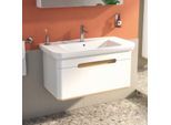 VitrA Sento Waschtisch-Unterschrank 60814 98 x 48,5 x 50 cm, Weiß Matt, Dekor, Überlaufloch, Hahnloch mittig