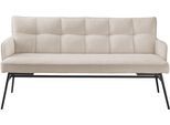 Essbank "Tucson", creme, schwarz, B:180cm H:88cm T:68cm, Eisen, Polyester, SET ONE BY MUSTERRING, Sitzbänke, Essbank, Micro-Taschenfederkern und schwarzes Eisen-Gestell für hohen Komfort