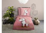 Kinderbettwäsche "Sparkles", rosa, B/L: 135cm x 200cm, 1 Stk., 1 Stk., Microfaser, B/L: 80cm x 80cm, 2, Microfaser, Obermaterial: 100% Polyester, PURE LUXURY COLLECTION, Bettwäsche, Mikrofaser, 135x200, 2 Teilig, Wendeoptik, Mädchen, Einhorn, Rosa