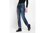 Straight-Jeans GANG "GANG Jeans Straight Fit 94AMELIE STRAIGHT", Damen, Gr. 26, Einheitsgröße, denim blau, Stoff, 90% Baumwolle, 2% Elasthan, 8% Polyester, Jeans Straight-Jeans