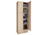 Schuhschrank VCM "XXL Schuhschrank Kleiderschrank Schrank Lona 5f S", braun (sonoma, eiche), B:70cm T:39cm, Obermaterial: 100% Holz Wood., Schränke, Schuhschrank