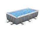 Bestway Poolset Power Steel 56441, Grau, Metall, Kunststoff, Uni, 201x100x404 cm, Freizeit & Co, Pools & Wasserspaß, Pools, Aufstellpools