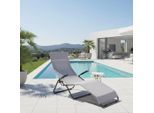 Siena Garden , Anthrazit, Hellgrau , Metall, Textil , 72.5x103.5x144 cm , wetterfest, wetterbeständig, klappbar , Gartenmöbel, Gartenliegen, Sonnenliegen