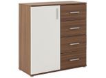 Möbelix , Walnussfarben , Holzwerkstoff , 4 Schublade(n) Schubladen , 88.2x94.8x38.3 cm ,