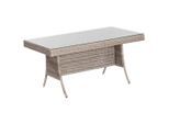 Gardenson , Grau, Beige , Metall, Kunststoff , Uni , rechteckig , 90x76x160 cm , Gartenmöbel, Gartentische, Gartentische