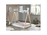 Vipack , Naturfarben, Weiß , Holz , Kiefer,Kiefer , teilmassiv , H1 , 1-Zonen , 90x200 cm , nicht verstellbar,bodentiefer Einstieg ,