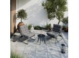 Beldano , Anthrazit, Hellgrau, Dunkelgrau , Metall, Textil , Füllung: Polyester , 68x36x65 cm , wetterbeständig , Gartenmöbel, Loungemöbel, Loungesessel
