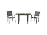 Gardenson , Graphitfarben, Grau , Metall, Textil , Uni , Tisch ausziehbar, Tisch mit Glasplatte , Gartenmöbel, Gartenmöbel-Sets, Gartengarnituren