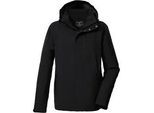 Funktionsjacke KILLTEC "KOW 90 MN JCKT", Herren, Gr. XL, schwarz, Obermaterial: 100% Polyester;Futter: 100% Polyester;Füllung: 100% Polyester, Jacken Funktionsjacke, Wasser- und winddicht, atmungsaktiv, abnehmbare Kapuze, viele Taschen