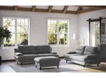 2,5-Sitzer COTTA "Pike, B: 198 cm", iron, B:198cm H:90cm T:95cm, 92% POLYESTER (PES) / 8% POLYAMID (PA), Sofas, mit Metallfüße, wahlweise auch in Echtleder