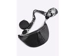 Schultertasche HEINE, Mädchen, Gr. B/H/T: 31cm x 18cm x 11cm, schwarz, Microfaser, Textil, Viskosemischung, gemustert, unifarben, Taschen Schultertasche