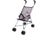 Puppenbuggy BAYER "grau", grau (grau schmetterling), Puppenwagen, KinderB:27cm H:56cm T:47cm, B:27cm H:56cm T:47cm