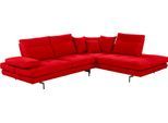 Ecksofa CALIA ITALIA "Toby Wing, B/T: 288/232 cm, Designsofa, Premium Sitzkomfort, L-Form", rot (rosso mario), B:288cm H:90cm T:232cm, Mikrofaser mit Nubuk Optik (100% Polyester), Sofas, Ecksofa, Sitztiefenverstellung, wahlw. mit Kissen-Set,Füße schwarz matt