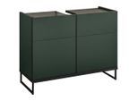 Mid.you Waschbeckenunterschrank , Grün, Schwarz , Metall , 80x59.4x31 cm , stehend , Badezimmer, Badezimmerschränke, Waschbeckenunterschränke