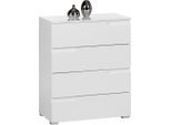 Kommode , Weiss, Weiss Hochglanz , Holzwerkstoff , 4 Schublade(n) Schubladen , 65x80x40 cm , Beimöbel erhältlich , Kleinmöbel, Kommoden, Kommoden