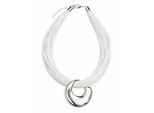Kette mit Anhänger "Evora", Damen, Gr. onesize, Metall, weiß, COLLEZIONE ALESSANDRO, Basic, Halsketten, mit üppigem Metallanhänger