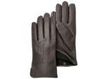 Lederhandschuhe PEARLWOOD, Damen, Gr. 8, braun (schwarz braun), Schafsleder, unifarben, Handschuhe, Seitenschlitze für komfortables Anziehen