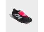 Fußballschuh ADIDAS PERFORMANCE "PREDATOR PRO FOLD-OVER TONGUE FIRM GROUND", Damen, Gr. 44, core schwarz, ftwr weiß, lucid rot, Synthetik, Textil, Schuhe Fußballschuh, Außensohle für Rasen und feste Böden