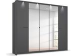 Drehtürenschrank RAUCH "Kleiderschrank Schrank Garderobe Wäscheschrank Ankleide OTELI", grau (graumetallic), B:230cm H:212cm T:58cm, Holzwerkstoff, Schränke, Drehtürenschrank, inkl. Passepartout optional mit Beleuchtung MADE IN GERMANY