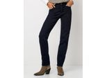 Slim-fit-Jeans TONI "Liv", Damen, Gr. 44, N-Gr, blau (dunkelblau), Denim/Jeans, Obermaterial: 72% Baumwolle, 24% Polyester, 4% Elasthan, unifarben, regular fit knöchelfrei, Jeans Slim-fit-Jeans, im Five-Pocket Style