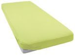 Spannbettlaken BELLANA "bellana deluxe mit Elasthan, Jersey 230 g/m², Premium-Qualität", grün (moos), 1 Stk., Jersey-Elasthan, 140x200 140x210 140x220 150x200 150x210 150x220 160x200 160x210 160x220 35cm, Jersey-Elasthan, Obermaterial: 95% Baumwolle, 5% Elasthan, Bettlaken, Spannbettlaken, mit 5% Elasthan, für Matratzen bis 35cm Höhe, bügelfrei, faltenfrei