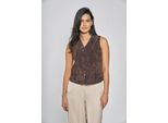 Lederweste FREAKY NATION "Lederweste-FN", Damen, Gr. XL(42), braun, Oberstoff: 100% Leder. Futter: 100% Baumwolle, Westen