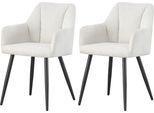 Esszimmerstuhl HOME AFFAIRE "MILTON, 2er Set, mit Metallgestell in matt schwarz", schwarz matt, pulverbeschichtet, creme, B:55cm H:82cm T:62cm, Metall, Polyester, Stühle, Esszimmerstuhl, in verschiedenen Farben, Belsatbarkeit pro Stuhl 120 kg, mit Armlehne