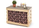 Outdoor-Spielküche MUDDY BUDDY "Matschküche, Little Leo, natur - puderrosa", rosa (natur, puderrosa), Spielküchen, KinderB:80cm H:55cm, Holz, Outdoor-Spielküche, B:80cm H:55cm