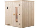 Sauna WEKA "Halmstad", beige (natur), Bio-Ofen, externe Steuerung, 7,5 kW, Saunen, Sauna, 7,5 kW Bio-Ofen mit digitaler Steuerung