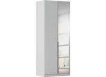 Drehtürenschrank OTTO HOME "Kleiderschrank Schrank Garderobe AGORDO mit Dekor- oder Hochglanzfront", grau (seidengrau), B:91cm H:229cm T:54cm, Holzwerkstoff, Schränke, Drehtürenschrank, durchdachte Innenausstattung, in 8 Breiten und 2 Höhen MADE IN GERMANY