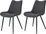 Esszimmerstuhl HOME AFFAIRE "DAWSON, 2er Set, mit Metallgestell in matt schwarz", schwarz matt, pulverbeschichtet, anthrazit, B:53cm H:86cm T:59cm, Metall, Polyester, Stühle, Esszimmerstuhl, in verschiedenen Farben, Belsatbarkeit pro Stuhl 120 kg, mit Griffloch