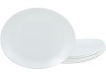 Steakteller LUMINARC "Essteller Italien Party", weiß, Ø:30cm, Glas, Speiseteller, Steakteller, Teller Set für 6 Personen, weiß, extra resistent, Opalglas