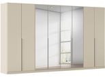 Drehtürenschrank OTTO HOME "Kleiderschrank Schrank Garderobe AGORDO mit Dekor- oder Hochglanzfront", beige (champagner), B:360cm H:210cm T:54cm, Holzwerkstoff, Schränke, Drehtürenschrank, durchdachte Innenausstattung, in 8 Breiten und 2 Höhen MADE IN GERMANY