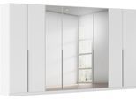 Drehtürenschrank OTTO HOME "Kleiderschrank Schrank Garderobe AGORDO mit Dekor- oder Hochglanzfront", weiß (alpinweiß), B:360cm H:210cm T:54cm, Holzwerkstoff, Schränke, Drehtürenschrank, durchdachte Innenausstattung, in 8 Breiten und 2 Höhen MADE IN GERMANY