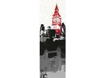 Fototapete ARCHITECTS PAPER "London", rot (grau, rot, schwarz), B:1m L:2,8m, Vlies, Tapeten, Grafik Tapete London Panel Grau Schwarz Weiß Rot 1,00m x 2,80m