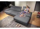 Ecksofa CALIA ITALIA "Toby Wing, B/T: 278/153 cm, Designsofa mit hohem Sitzkomfort, L-Form", grau (grigio quebec), B:278cm H:90cm T:153cm, Synthetische Faser (100% Polyester), Sofas, Ecksofa, inklusive Sitztiefenverstellung, Füße in chrom glänzend