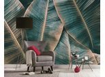 Fototapete LIVING WALLS "Designwalls Banana Leaves 2", grün (grün, braun), B:3,5m L:2,55m, Vlies, Tapeten, Vlies, Wand, Schräge, Decke