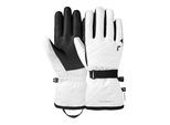 Skihandschuhe REUSCH "Alena R-TEX XT", Damen, Gr. 7, weiß, schwarz, 87% Polyester, 11% Lederimitat, 2% Elasthan, unifarben, Handschuhe, mit wasser- und winddichter Eigenschaft
