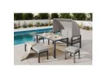 Ambia Garden Dining-Loungeset, Anthrazit, Grau, Metall, Glas, Textil, 5-teilig, Füllung: Polyester,Schaumstoff, Loungemöbel, Gartenlounge-Sets