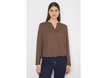 Langarmbluse CECIL, Damen, Gr. S (38), urban taupe, Stoff, 100% Viskose, unifarben, klassisch normal, V-Ausschnitt, Bündchen, Blusen, in Blusen-Optik