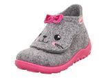 Hausschuh SUPERFIT "HAPPY OCTI, WMS: mittel", Mädchen, Gr. 24, bunt (hellgrau, pink), Filz, Schuhe Hausschuh, Babyschuh mit Klettverschluss, Größenschablone zum Download