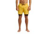 Boardshorts QUIKSILVER "Highline Amphibian 17", Herren, Gr. M (S/M), gelb (mineral gelb), Obermaterial: 88% Polyester, 12% Elasthan., Hosen